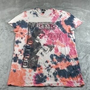 Misfits Shirt Mens XL Pink Black Tie Dye Distressed Punk Rock Band Merch Tour